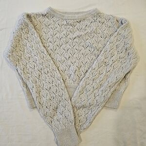 H&M Cream Textured Knit Sweater